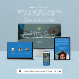 Image of Notary Public Book With Us Canva Website Template